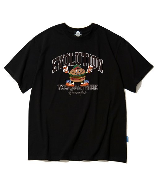 TRIPSHION(トリップション)の「ヴィンテージハンバーガーグラフィックTシャツ - ブラック(Tシャツ/カットソー・メンズ・その他・LARGE/MEDIUM/X-LARGE)」の1枚目の写真