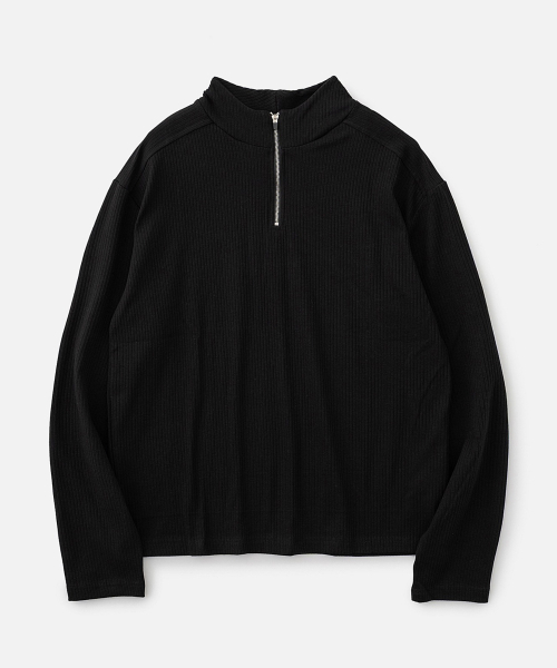 VASTIC(バスティック)の「ハーフジップロングスリーブ_ブラック(Tシャツ/カットソー・メンズ・ホワイト・X-LARGE/MEDIUM/LARGE)」の2枚目の写真