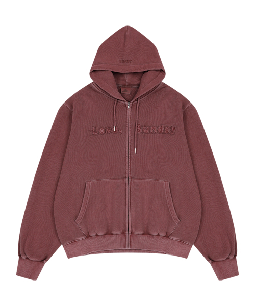 SUNDAY FRUIT MARKET（サンデーフルーツマーケット）の「LOVE, SUNDAY ZIP HOODIE WINE（パーカー・メンズ・その他・MEDIUM/LARGE）」の2枚目の写真
