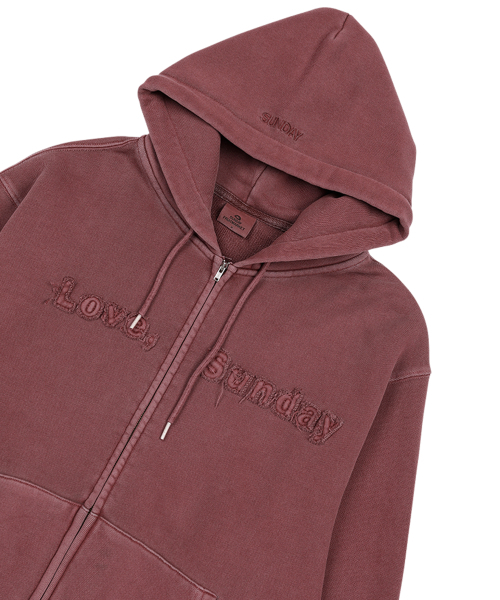 SUNDAY FRUIT MARKET（サンデーフルーツマーケット）の「LOVE, SUNDAY ZIP HOODIE WINE（パーカー・メンズ・その他・MEDIUM/LARGE）」の4枚目の写真