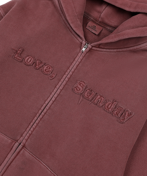SUNDAY FRUIT MARKET（サンデーフルーツマーケット）の「LOVE, SUNDAY ZIP HOODIE WINE（パーカー・メンズ・その他・MEDIUM/LARGE）」の5枚目の写真