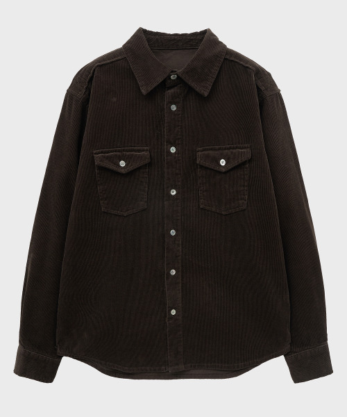 NOIRER(ノイア)の「ルーズフィットコーデュロイワークシャツ(ブラウン)(シャツ/ブラウス・メンズ・その他・48/50/52)」の2枚目の写真