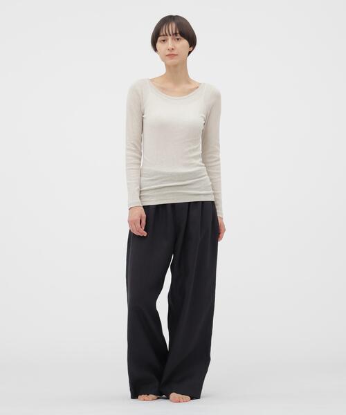 MARGARET HOWELL(マーガレットハウエル)の「COTTON SILK RIB TOP(Tシャツ/カットソー・レディース・ライトグレー/ブラック/ブルー・FREE)」の15枚目の写真