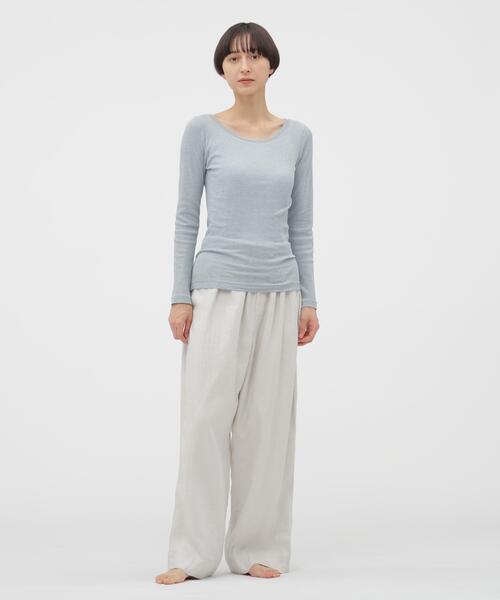 MARGARET HOWELL(マーガレットハウエル)の「COTTON SILK RIB TOP(Tシャツ/カットソー・レディース・ライトグレー/ブラック/ブルー・FREE)」の21枚目の写真