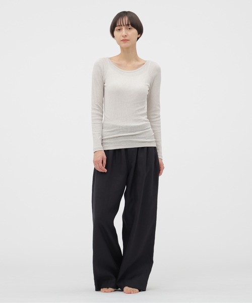 MARGARET HOWELL(マーガレットハウエル)の「COTTON SILK RIB TOP(Tシャツ/カットソー・レディース・ライトグレー/ブラック/ブルー・FREE)」の5枚目の写真