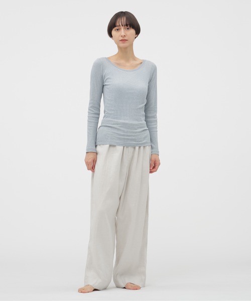 MARGARET HOWELL(マーガレットハウエル)の「COTTON SILK RIB TOP(Tシャツ/カットソー・レディース・ライトグレー/ブラック/ブルー・FREE)」の6枚目の写真