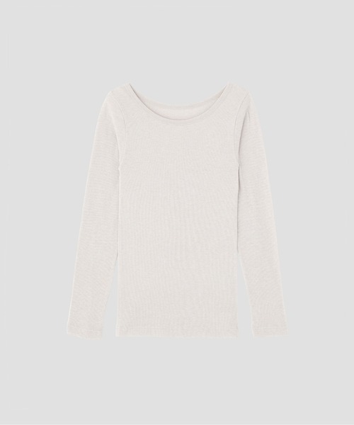 MARGARET HOWELL(マーガレットハウエル)の「COTTON SILK RIB TOP(Tシャツ/カットソー・レディース・ライトグレー/ブラック/ブルー・FREE)」の12枚目の写真