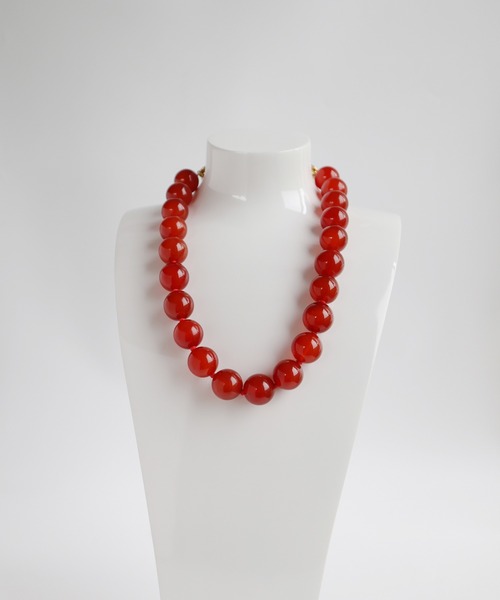 TUWAKRIM（トゥワクリム）の「【TUWAKRIM】レッドアゲートネックレスL（ネックレス・レディース・レッド・MEDIUM）」の3枚目の写真