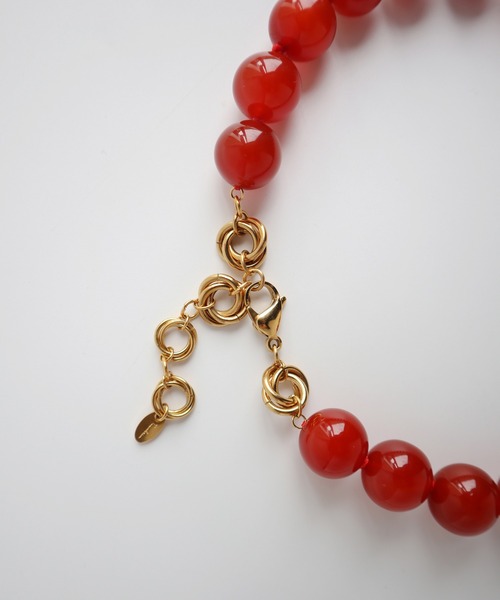 TUWAKRIM（トゥワクリム）の「【TUWAKRIM】レッドアゲートネックレスL（ネックレス・レディース・レッド・MEDIUM）」の6枚目の写真