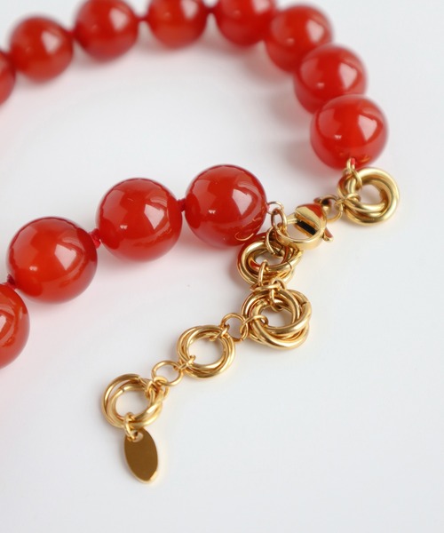 TUWAKRIM（トゥワクリム）の「【TUWAKRIM】レッドアゲートネックレスL（ネックレス・レディース・レッド・MEDIUM）」の9枚目の写真