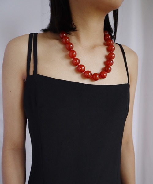 TUWAKRIM（トゥワクリム）の「【TUWAKRIM】レッドアゲートネックレスL（ネックレス・レディース・レッド・MEDIUM）」の10枚目の写真