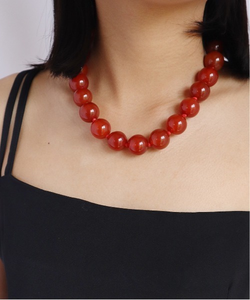 TUWAKRIM（トゥワクリム）の「【TUWAKRIM】レッドアゲートネックレスL（ネックレス・レディース・レッド・MEDIUM）」の11枚目の写真