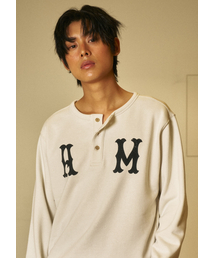 AMOU（アモウ）の「A.M Henley Neck Sweat Shirts GRAY（スウェット）」