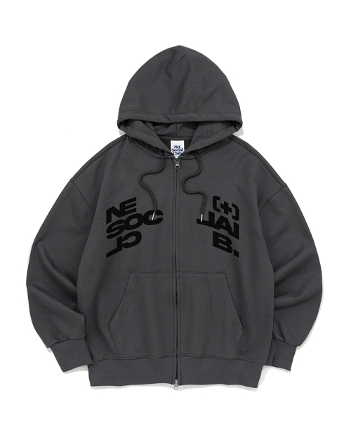 NET DIVIDE HOOD ZIP-UP (CHARCOAL)