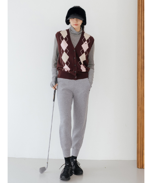 NITINA(ニティナ)の「カシミヤブレンドアーガイルベストBR(ニット/セーター・レディース・ブラウン・SMALL/MEDIUM)」の8枚目の写真
