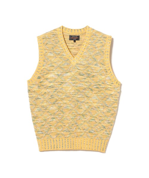 BEAMS PLUS（ビームスプラス）の「V-Neck Vest "KASURI" Jacquard（ニット/セーター・メンズ・イエロー/ベージュ/ネイビー・X-LARGE/LARGE/MEDIUM/SMALL）」の15枚目の写真