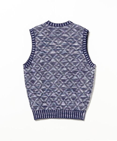 BEAMS PLUS（ビームスプラス）の「V-Neck Vest "KASURI" Jacquard（ニット/セーター・メンズ・イエロー/ベージュ/ネイビー・X-LARGE/LARGE/MEDIUM/SMALL）」の22枚目の写真