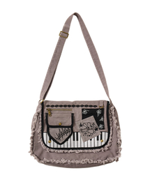Damage Washed Cross Bag_Charcoal