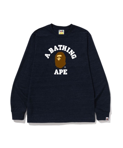 A BATHING APE(アベイシングエイプ)の「COLLEGE LS TEE(Tシャツ/カットソー・メンズ・ネイビー/グレー/サックスブルー/ブラック/ホワイト/グリーン・MEDIUM/XX-LARGE/SMALL/LARGE/X-LARGE/XXX-LARGE)」の5枚目の写真