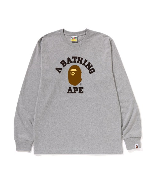 A BATHING APE(アベイシングエイプ)の「COLLEGE LS TEE(Tシャツ/カットソー・メンズ・ネイビー/グレー/サックスブルー/ブラック/ホワイト/グリーン・MEDIUM/XX-LARGE/SMALL/LARGE/X-LARGE/XXX-LARGE)」の3枚目の写真