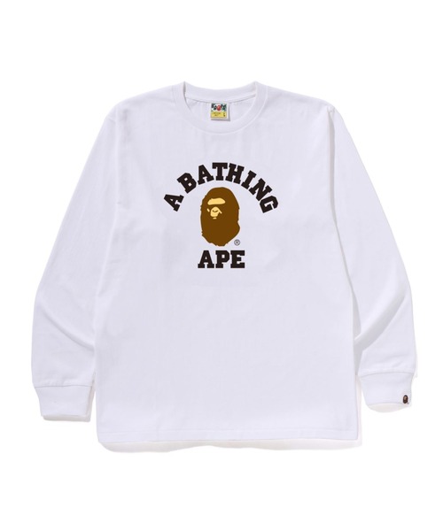 A BATHING APE(アベイシングエイプ)の「COLLEGE LS TEE(Tシャツ/カットソー・メンズ・ネイビー/グレー/サックスブルー/ブラック/ホワイト/グリーン・MEDIUM/XX-LARGE/SMALL/LARGE/X-LARGE/XXX-LARGE)」の1枚目の写真