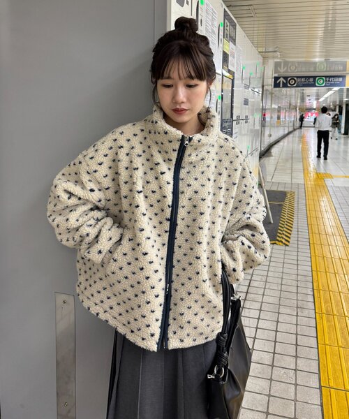 セール】【umm./WEB限定】パイピングボアジャケット（ブルゾン