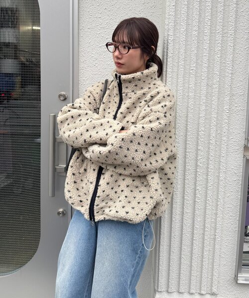 Saaa 【umm./WEB限定】パイピングボアジャケット ベージュ DISCOAT（ディスコート）の「【umm./WEB限定】パイピングボア