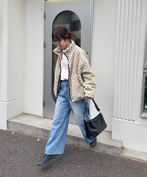 Saaa 【umm./WEB限定】パイピングボアジャケット ベージュ DISCOAT（ディスコート）の「【umm./WEB限定】パイピングボア