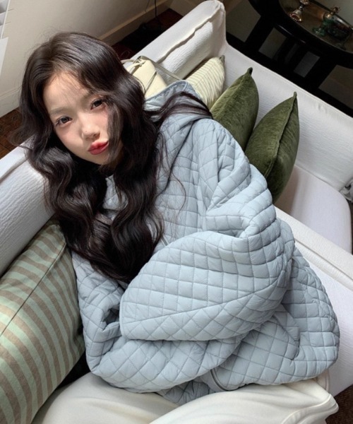 LAC-VERT（ラック・ヴェール）の「キルティングフーディーブルゾン（ブルゾン・レディース・ブラック/ブルー/オフホワイト・FREE）」の14枚目の写真