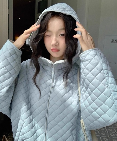 LAC-VERT（ラック・ヴェール）の「キルティングフーディーブルゾン（ブルゾン・レディース・ブラック/ブルー/オフホワイト・FREE）」の16枚目の写真