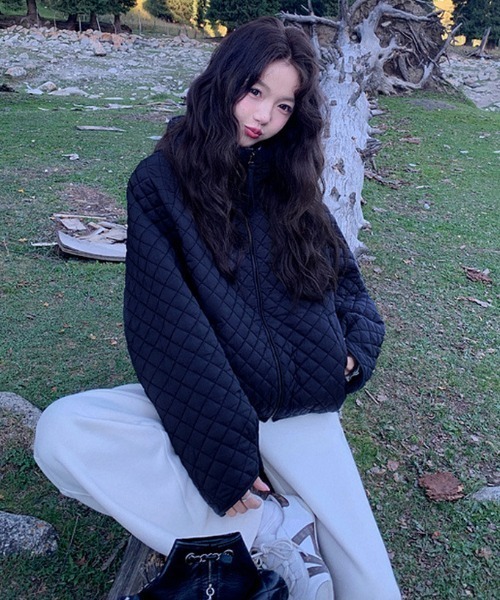 LAC-VERT（ラック・ヴェール）の「キルティングフーディーブルゾン（ブルゾン・レディース・ブラック/ブルー/オフホワイト・FREE）」の8枚目の写真