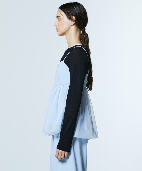 DOUBLE STANDARD CLOTHING（ダブルスタンダードクロージング）の「チュールバルーンオーバーキャミソール（シャツ/ブラウス・レディース・サックスブルー/チャコール・FREE）」の12枚目の写真