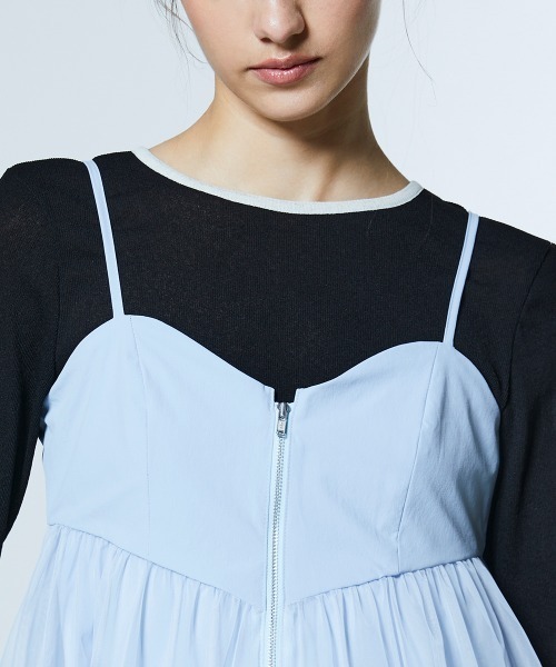 DOUBLE STANDARD CLOTHING（ダブルスタンダードクロージング）の「チュールバルーンオーバーキャミソール（シャツ/ブラウス・レディース・サックスブルー/チャコール・FREE）」の10枚目の写真