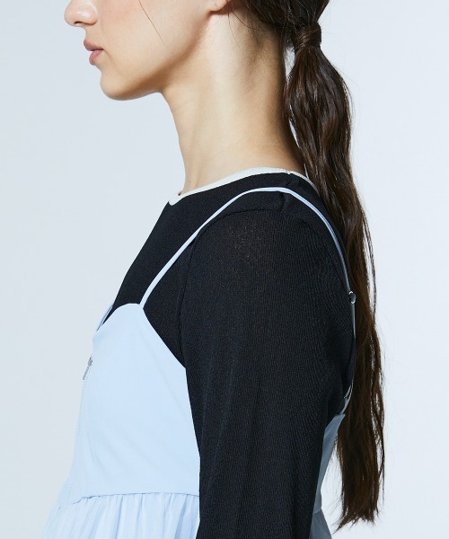 DOUBLE STANDARD CLOTHING（ダブルスタンダードクロージング）の「チュールバルーンオーバーキャミソール（シャツ/ブラウス・レディース・サックスブルー/チャコール・FREE）」の8枚目の写真