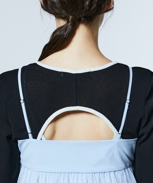 DOUBLE STANDARD CLOTHING（ダブルスタンダードクロージング）の「チュールバルーンオーバーキャミソール（シャツ/ブラウス・レディース・サックスブルー/チャコール・FREE）」の7枚目の写真