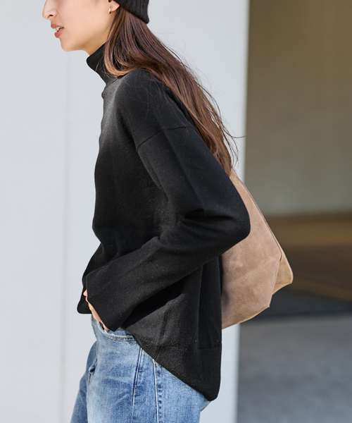 FRAMeWORK（フレームワーク）の「≪追加≫ハトメ付き天竺タートルネック（ニット/セーター・レディース・ブラック/チャコールグレー/レッド・FREE）」の13枚目の写真