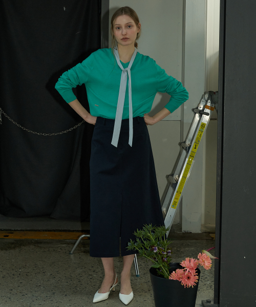 SO IR(ソイール)の「A LINE COTTON SKIRT - NAVY(スカート・レディース・その他・MEDIUM/SMALL)」の2枚目の写真