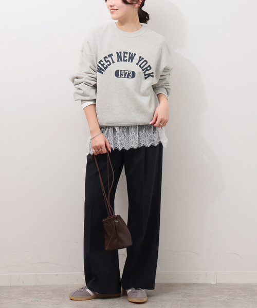 JOURNAL STANDARD relume（ジャーナルスタンダード　レリューム）の「《WEB限定追加2》ヴィンテージライクカレッジロゴスウェット（スウェット・レディース・ベージュ/アイボリー・FREE）」の12枚目の写真