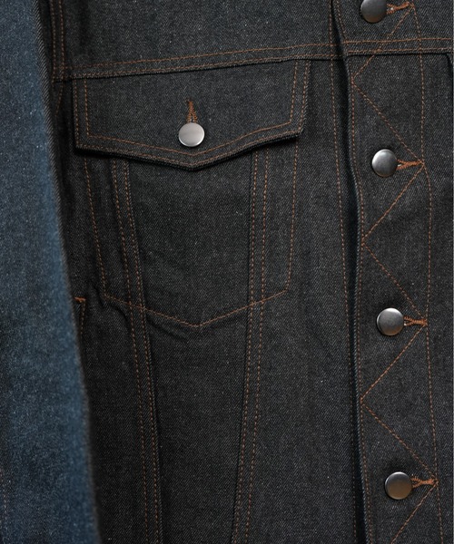 LURAKU（ルラク）の「【LURAKU】Rigid Denim Jacket / リジットデニムジャケット｜SETUP対応（デニムジャケット・メンズ・ブラック・S/M/L）」の19枚目の写真