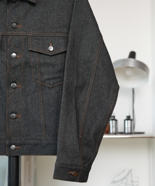 LURAKU（ルラク）の「【LURAKU】Rigid Denim Jacket / リジットデニムジャケット｜SETUP対応（デニムジャケット・メンズ・ブラック・S/M/L）」の20枚目の写真