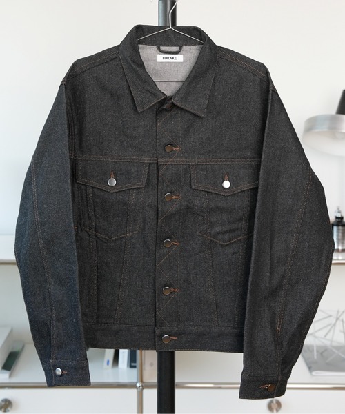 LURAKU（ルラク）の「【LURAKU】Rigid Denim Jacket / リジットデニムジャケット｜SETUP対応（デニムジャケット・メンズ・ブラック・S/M/L）」の16枚目の写真