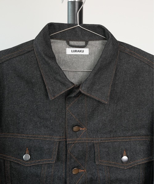 LURAKU（ルラク）の「【LURAKU】Rigid Denim Jacket / リジットデニムジャケット｜SETUP対応（デニムジャケット・メンズ・ブラック・S/M/L）」の18枚目の写真