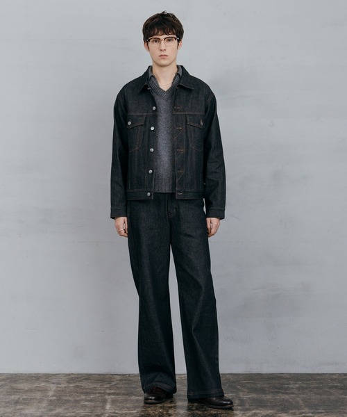 LURAKU（ルラク）の「【LURAKU】Rigid Denim Jacket / リジットデニムジャケット｜SETUP対応（デニムジャケット・メンズ・ブラック・S/M/L）」の14枚目の写真