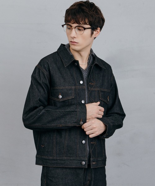LURAKU（ルラク）の「【LURAKU】Rigid Denim Jacket / リジットデニムジャケット｜SETUP対応（デニムジャケット・メンズ・ブラック・S/M/L）」の5枚目の写真