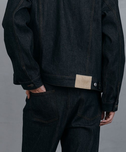 LURAKU（ルラク）の「【LURAKU】Rigid Denim Jacket / リジットデニムジャケット｜SETUP対応（デニムジャケット・メンズ・ブラック・S/M/L）」の7枚目の写真