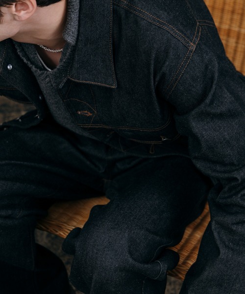 LURAKU（ルラク）の「【LURAKU】Rigid Denim Jacket / リジットデニムジャケット｜SETUP対応（デニムジャケット・メンズ・ブラック・S/M/L）」の12枚目の写真