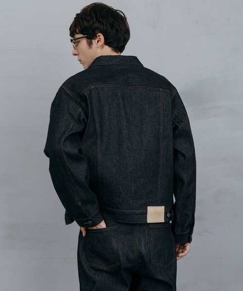 LURAKU（ルラク）の「【LURAKU】Rigid Denim Jacket / リジットデニムジャケット｜SETUP対応（デニムジャケット・メンズ・ブラック・S/M/L）」の6枚目の写真