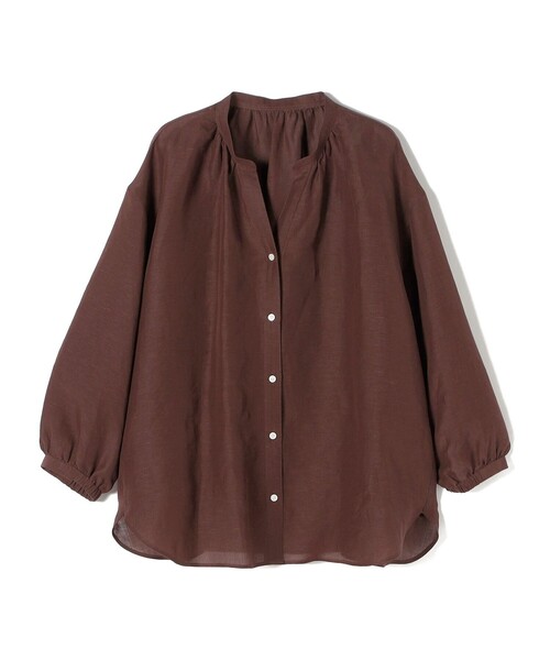 SHIPS（シップス）の「〈手洗い可能〉IMPERIAL LINEN 混 バンドカラー スキッパー シャツ（シャツ/ブラウス・レディース・ネイビー/ミント/オフホワイト/ブラウン・ONE SIZE）」の13枚目の写真