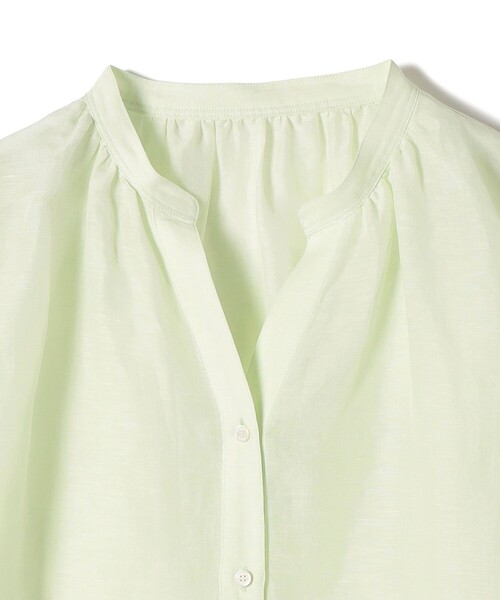 SHIPS（シップス）の「〈手洗い可能〉IMPERIAL LINEN 混 バンドカラー スキッパー シャツ（シャツ/ブラウス・レディース・ネイビー/ミント/オフホワイト/ブラウン・ONE SIZE）」の17枚目の写真