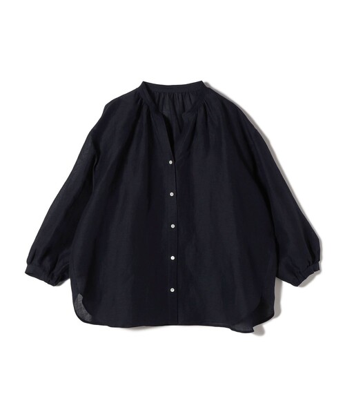 SHIPS（シップス）の「〈手洗い可能〉IMPERIAL LINEN 混 バンドカラー スキッパー シャツ（シャツ/ブラウス・レディース・ネイビー/ミント/オフホワイト/ブラウン・ONE SIZE）」の20枚目の写真